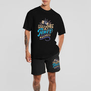 Casual street print short sleeve suit