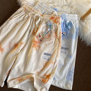Jew4room tie-dye lanyard loose and thin five-point pants casual shorts