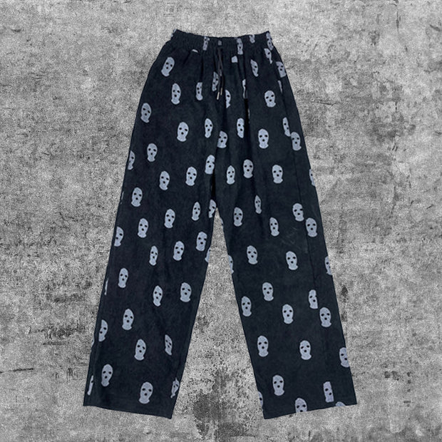 Robbers hood full printed retro corduroy casual trousers