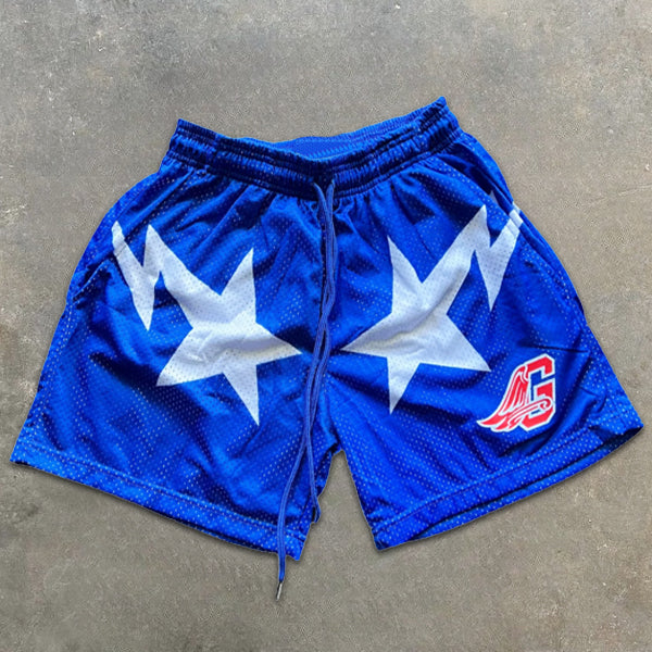 Lightning Graphic Print Elastic Shorts