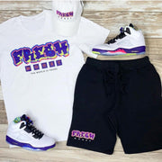 Personalized printed casual short-sleeved shorts sports suit