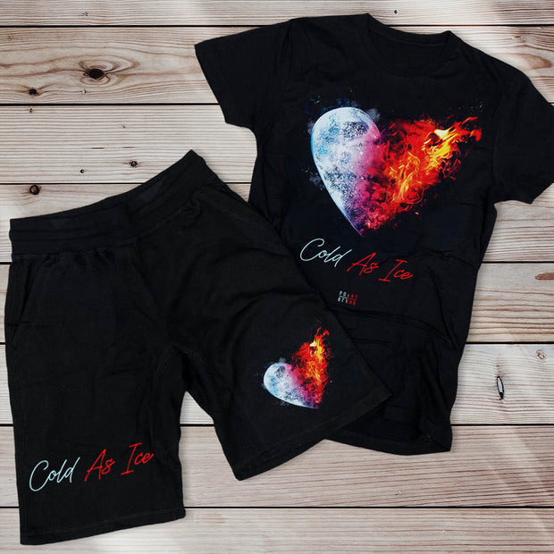 Heart Short Sleeve Two Piece Set