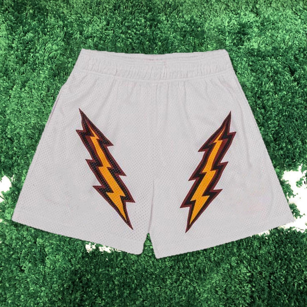 Lightning print track shorts
