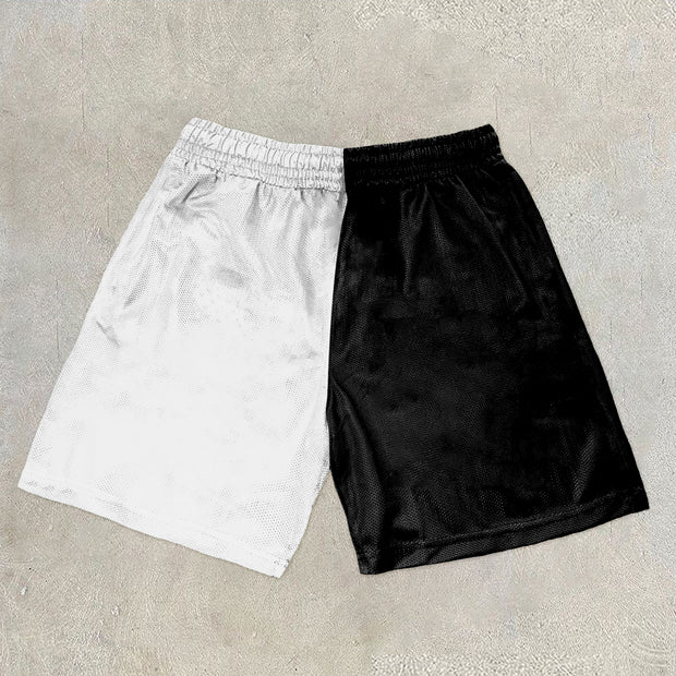 Patchwork Fashion Retro Casual Mesh Shorts