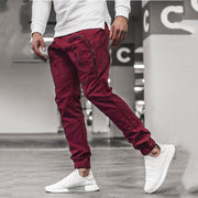 Multi-pocket zipper slacks workwear sports trousers