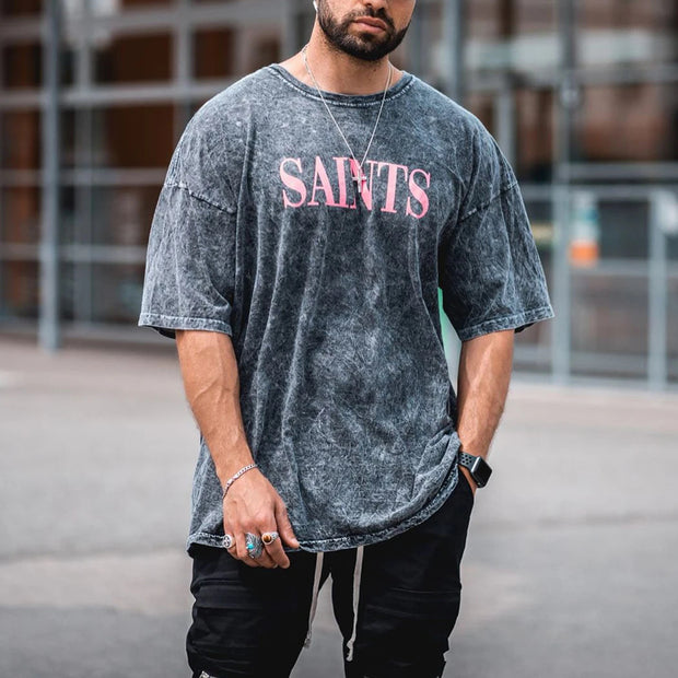 Men's round neck printing T-shirt