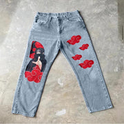 Fashion casual print street style trousers jeans