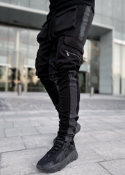 Fashion street style rainbow reflective tactical sweatpants men