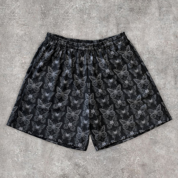 Fashion Statement Butterfly Print Sports Shorts