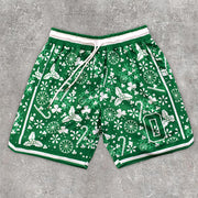 Fashion Preppy Green Casual Sports Shorts