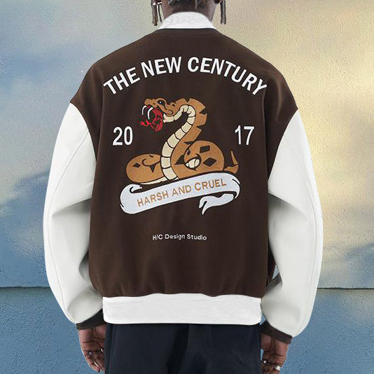 Python god eyes casual street baseball jacket