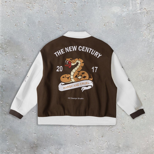 Python god eyes casual street baseball jacket
