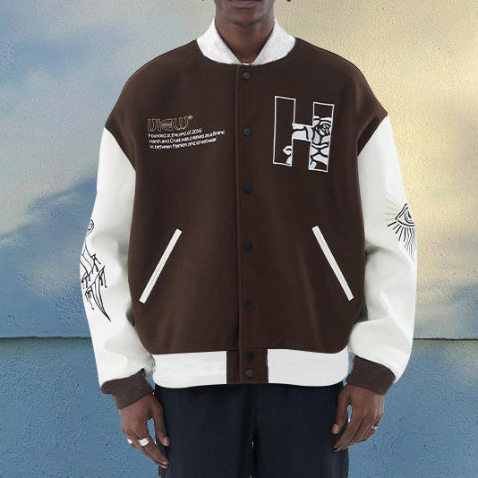 Python god eyes casual street baseball jacket