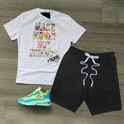 Fashion printed short-sleeved college style casual suit