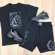 Personalized Indian Chief Print Short Sleeve Suit