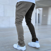 Wings pattern stitching contrast color street style overalls