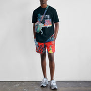 Street personality printed short-sleeved casual suit