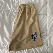 Casual cross-print street track shorts