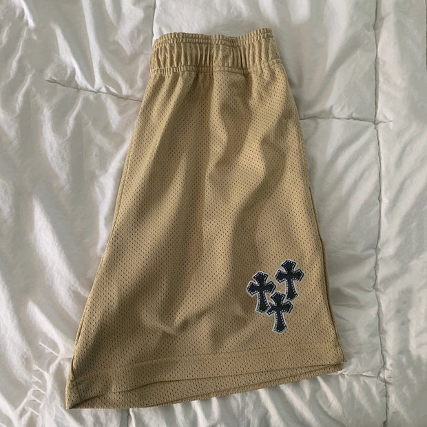 Casual cross-print street track shorts