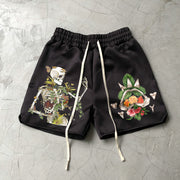 Art Skull Print Street Hip Hop Shorts
