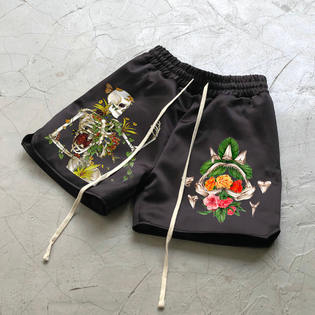 Art Skull Print Street Hip Hop Shorts