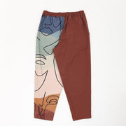 Fashion contrast color trend loose-footed street trousers