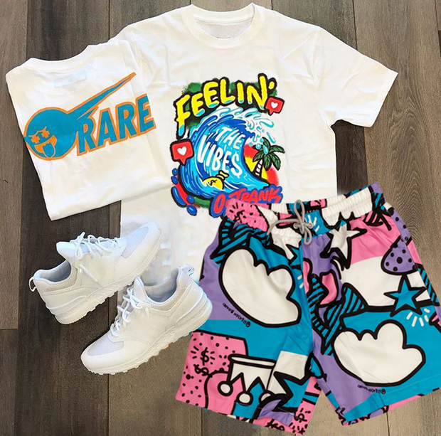 Casual sports style printed short-sleeved suit men