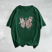 Pink Butterfly Hip Hop Short Sleeve T-shirt