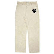 Casual Heart Print Corduroy Straight-Leg Pants