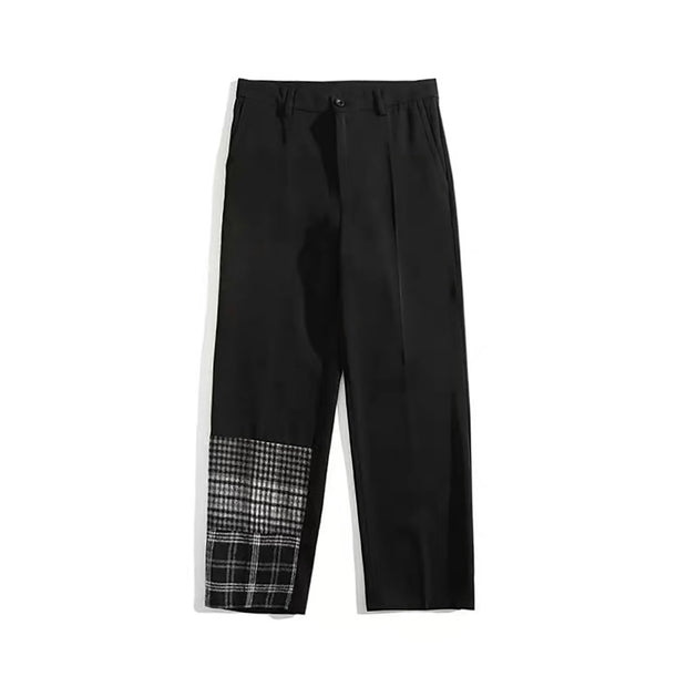 Plaid loose trend drape straight-leg casual pants