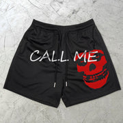 Spoof Pattern Fashion Mesh Shorts