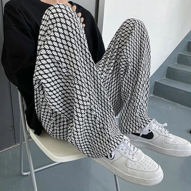 Street fashion brand ice silk wide-leg hip-hop drape pants