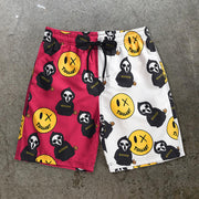 Personalized color-block print shorts