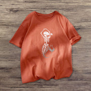 Skull print round neck short-sleeved T-shirt