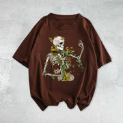 Skull Funny Print Short Sleeve T-shirt