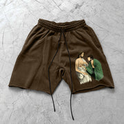 Jesus tide brand retro loose street shorts