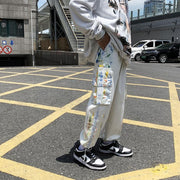 Workwear hip-hop drawstring trousers