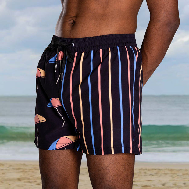 Vacation style retro seaside beach stitching shorts