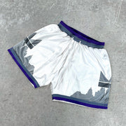 statement-print varsity track shorts