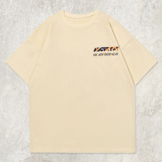 ADS Letter Tiger Pattern Graphic Tee