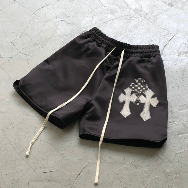 Personality Retro Graffiti Cross Street Shorts