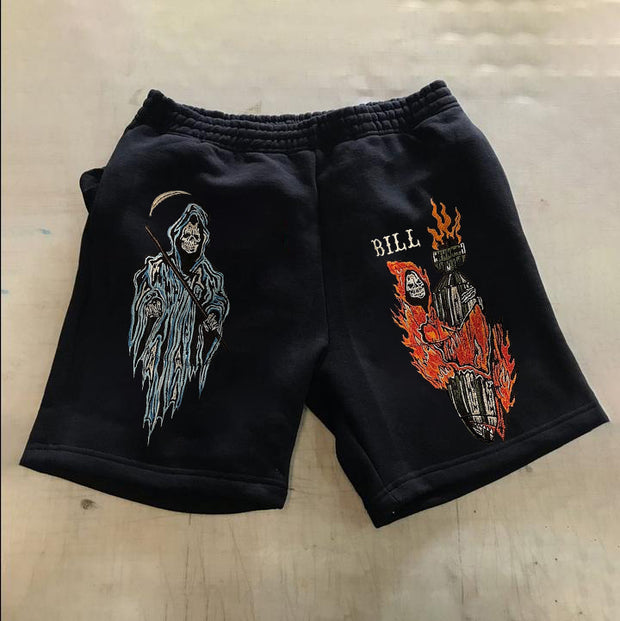 Skull print shorts