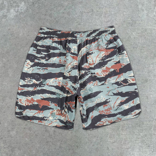 Fashionable personality tiger camouflage shorts