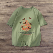 Street style butterfly print fashion T-shirt