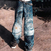 Starry sky casual street trousers