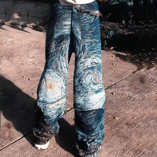 Starry sky casual street trousers