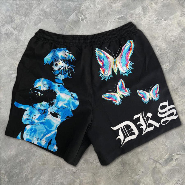 Personalized skull print men's shorts