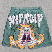Cartoon fashion print sports casual style shorts