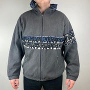 Casual vintage lamb wool hooded jacket