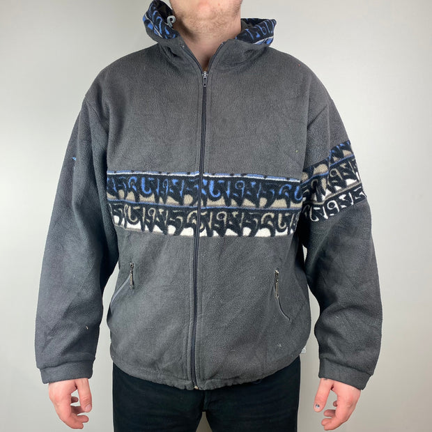 Casual vintage lamb wool hooded jacket